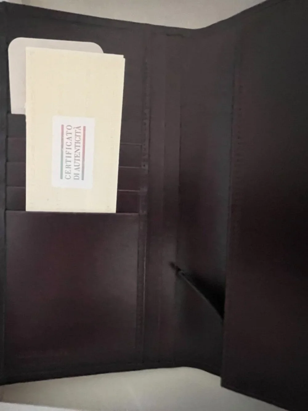 Giorgio Armani Dark Brown Leather Long Bifold Wallet NWT Box & COA